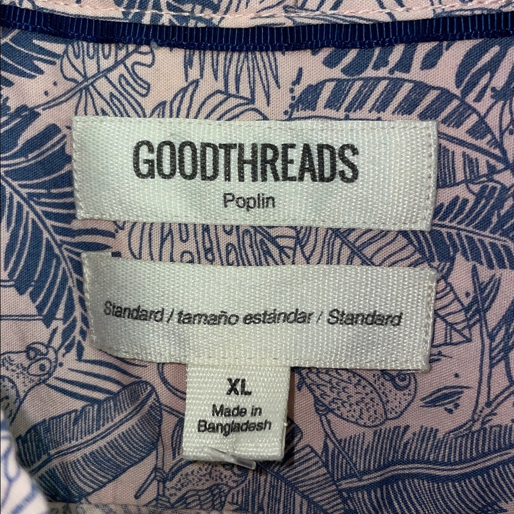 Goodthreads Short Sleeve Button Down Pink & Blue … - image 2